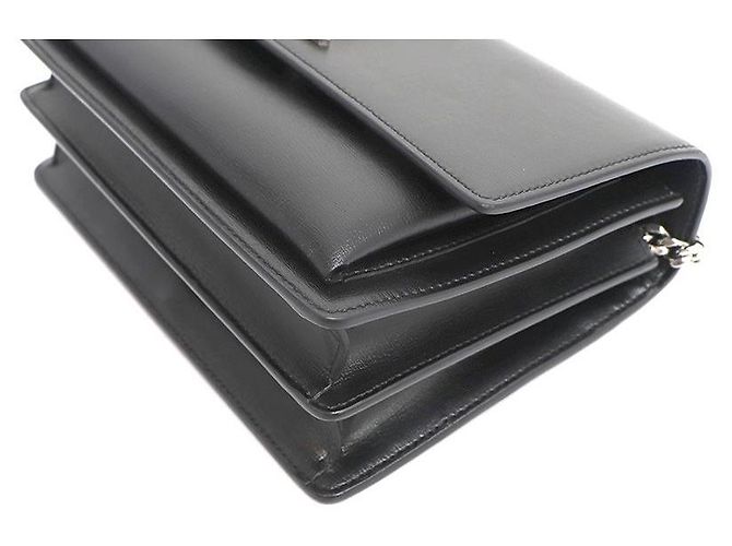 Saint Laurent Borsa a tracolla e crossbody Sunset Silver Chain Medium Nero - vista 8