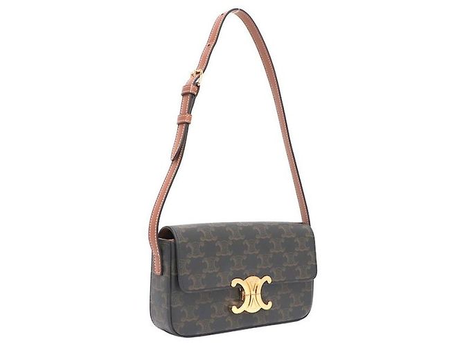 Céline Borsa a tracolla Trio Canvas Tan Claude Marrone - vista 12