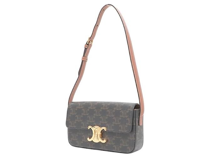 Céline Borsa a tracolla Trio Canvas Tan Claude Marrone - vista 13