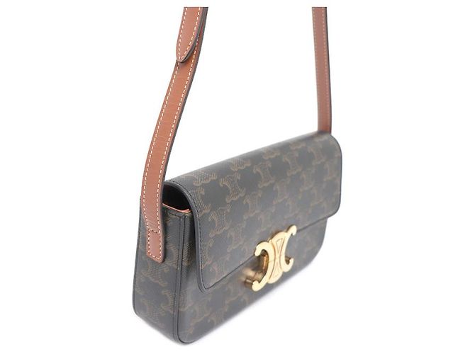 Céline Borsa a tracolla Trio Canvas Tan Claude Marrone - vista 15