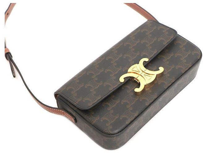 Céline Borsa a tracolla Trio Canvas Tan Claude Marrone - vista 17
