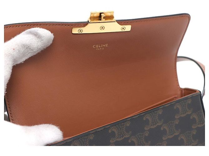 Céline Borsa a tracolla Trio Canvas Tan Claude Marrone - vista 19