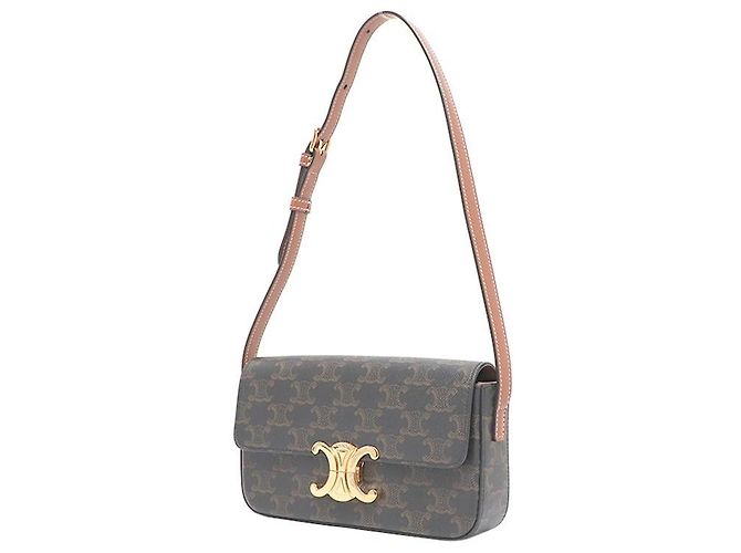 Céline Borsa a tracolla Trio Canvas Tan Claude Marrone - vista 3