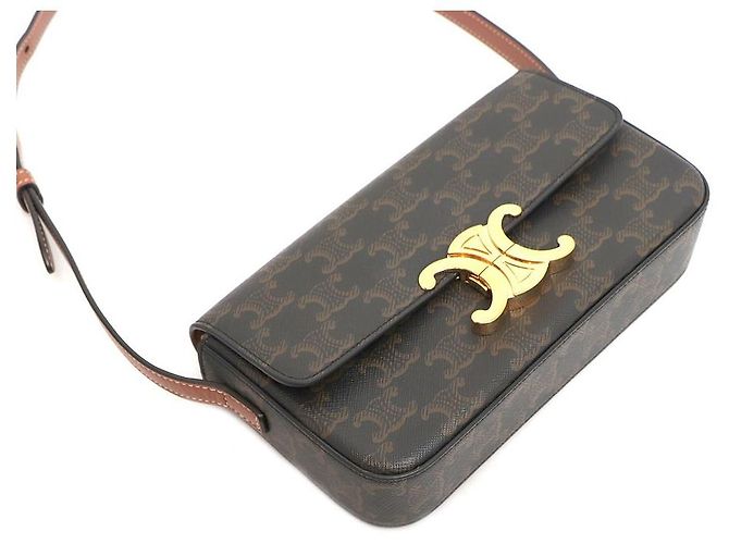 Céline Borsa a tracolla Trio Canvas Tan Claude Marrone - vista 7