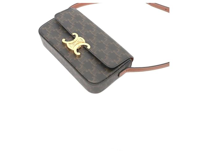 Céline Borsa a tracolla Trio Canvas Tan Claude Marrone - vista 8