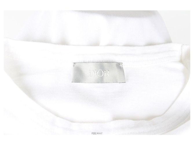 Dior T-Shirt Weiß mit besticktem Logo aus Terry-Stoff - Ansicht 7