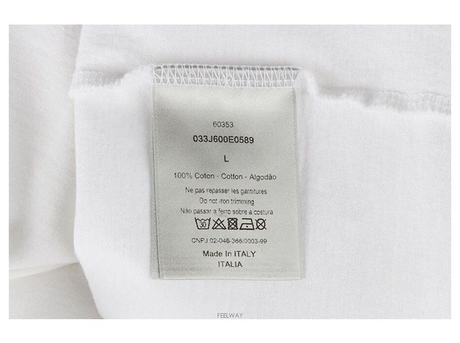 Dior T-Shirt Weiß mit besticktem Logo aus Terry-Stoff - Ansicht 8