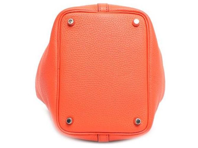 Hermès Borsa Tote Picotin Lock in Taurillon Clemence Arancione - vista 10