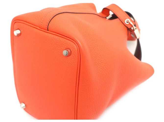 Hermès Borsa Tote Picotin Lock in Taurillon Clemence Arancione - vista 9
