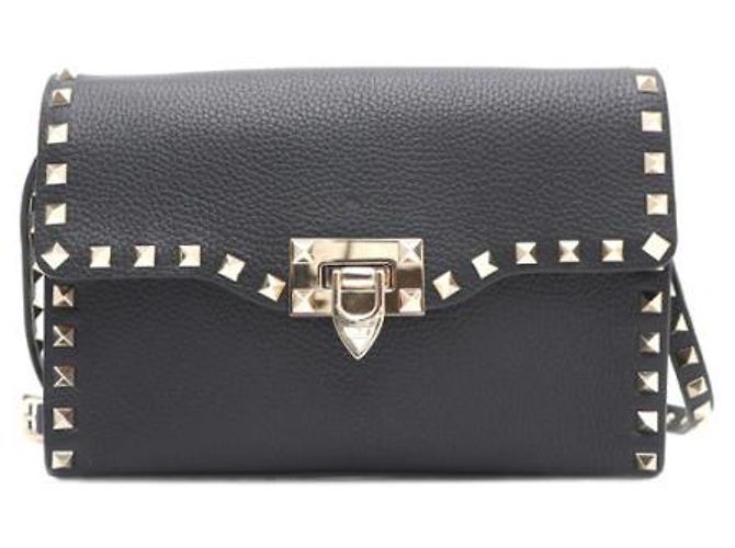 Valentino Borsa a spalla e borsa a tracolla con borchie dorate Nero - vista 10