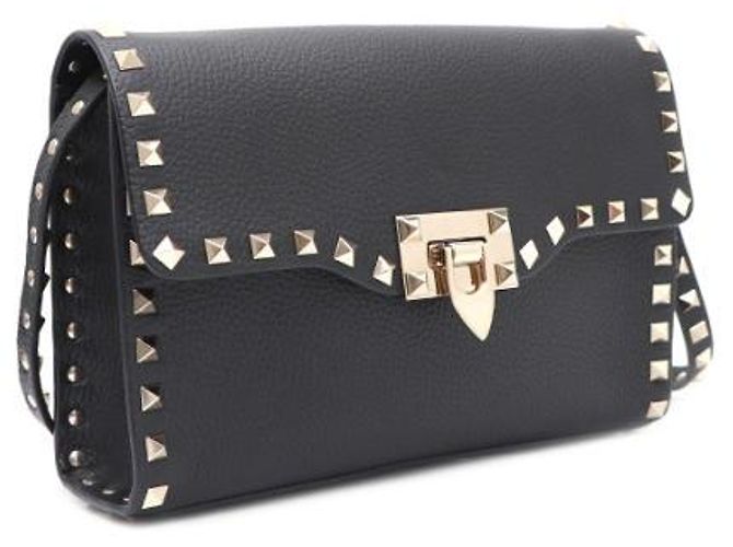 Valentino Borsa a spalla e borsa a tracolla con borchie dorate Nero - vista 11