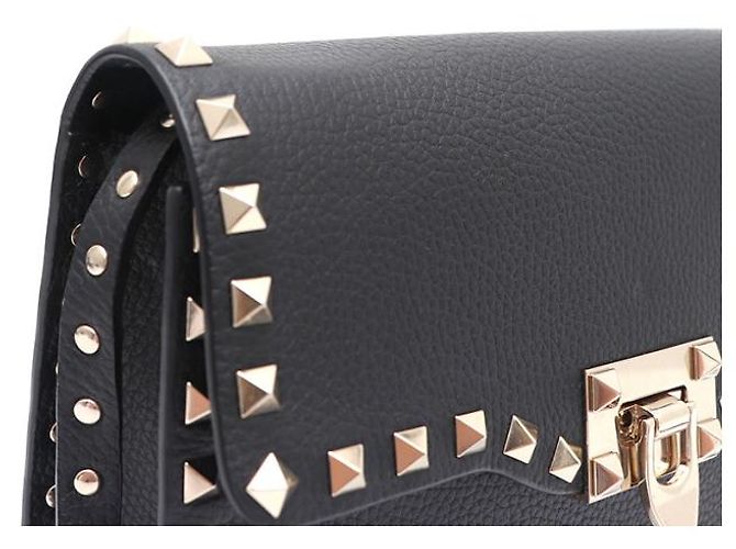Valentino Borsa a spalla e borsa a tracolla con borchie dorate Nero - vista 13