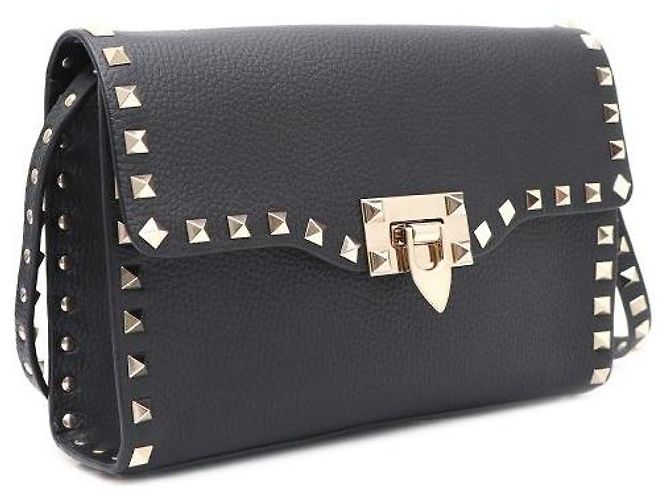 Valentino Borsa a spalla e borsa a tracolla con borchie dorate Nero - vista 2