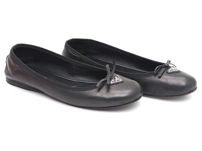 Prada Ballerine con logo Triangle Nero - vista 10