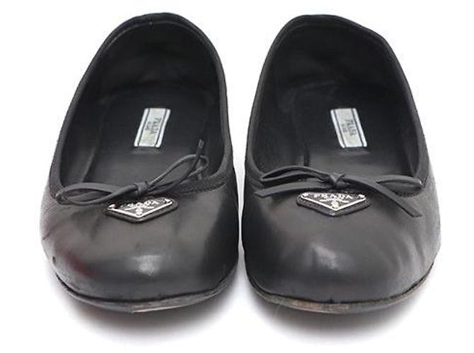 Prada Ballerine con logo Triangle Nero - vista 2