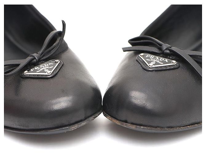 Prada Ballerine con logo Triangle Nero - vista 6