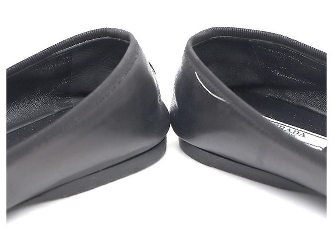 Prada Ballerine con logo Triangle Nero - vista 7