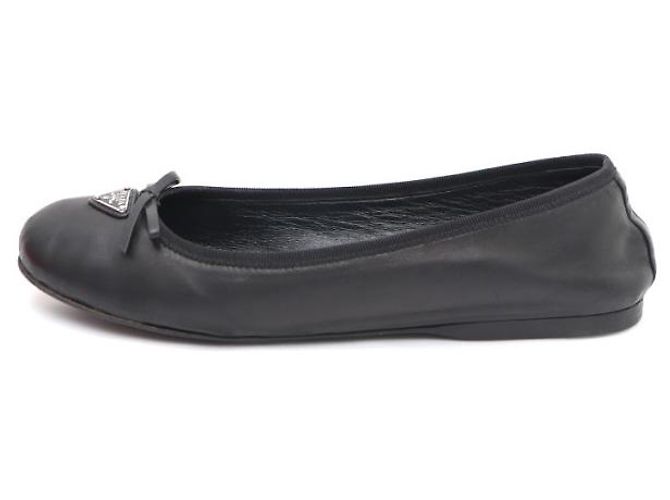 Prada Ballerine con logo Triangle Nero - vista 8