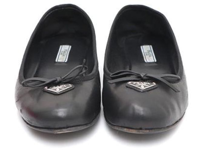 Prada Ballerine con logo Triangle Nero - vista 9