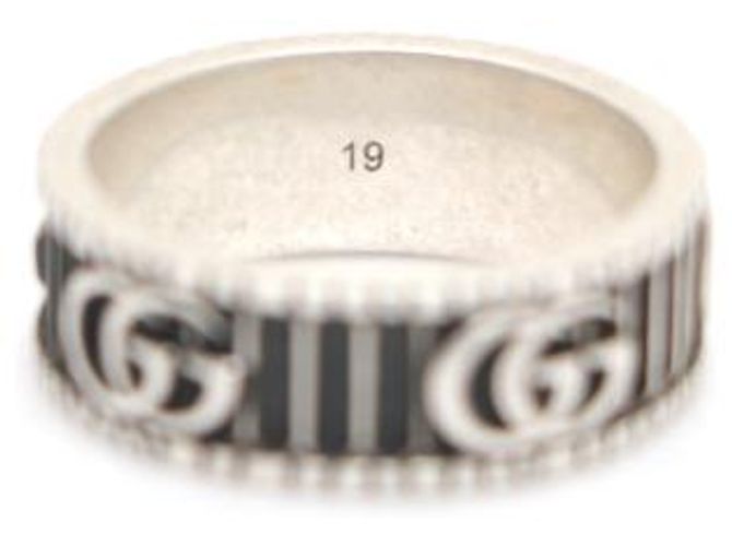 Gucci Anello largo Marmont con logo Double GG argento - vista 12