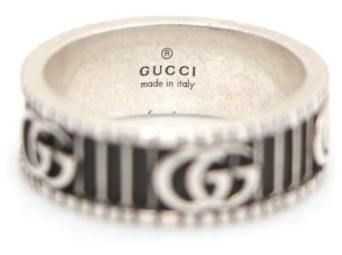 Gucci Anello largo Marmont con logo Double GG argento - vista 5