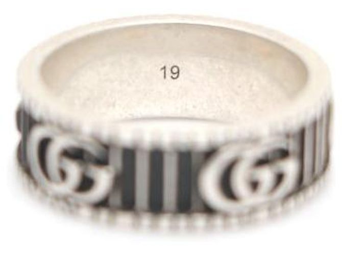 Gucci Anello largo Marmont con logo Double GG argento - vista 6