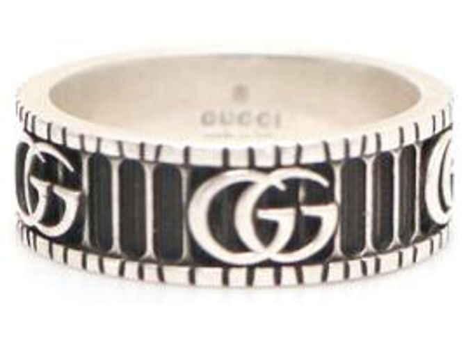 Gucci Anello largo Marmont con logo Double GG argento - vista 8