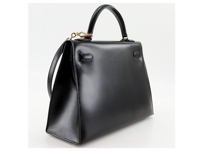 Hermès Hermes Kelly Black Box Calf with Gold Hardware 32 Nero - vista 2