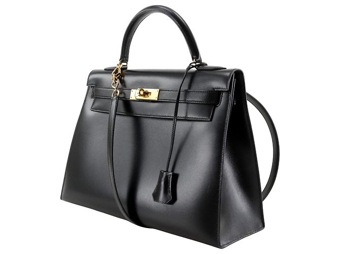 Hermès Hermes Kelly Black Box Calf with Gold Hardware 32 Nero - vista 3