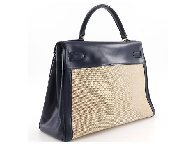 Hermès Hermes Kelly Black Box Calf with Gold Hardware 32 Beige - vista 2