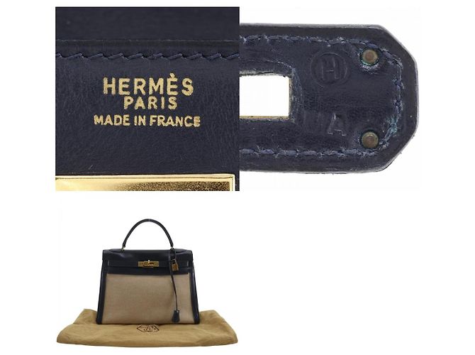 Hermès Hermes Kelly Black Box Calf with Gold Hardware 32 Beige - vista 5