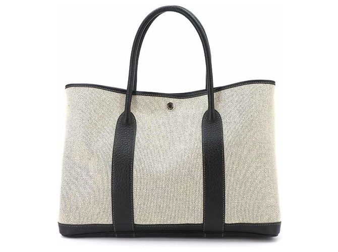 Hermès Borsa Tote Hermes Garden 36 PM Marrone Nero - vista 3