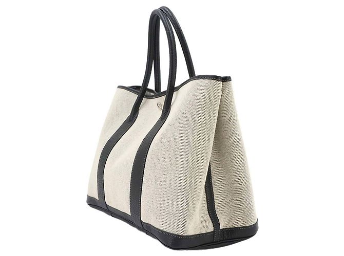Hermès Borsa Tote Hermes Garden 36 PM Marrone Nero - vista 4
