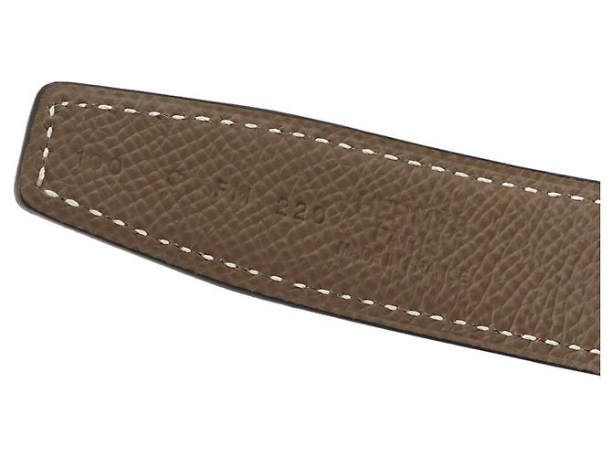 Hermès Cinturón Hermes Mini Constance Reversible H Negro Beige - vista 9
