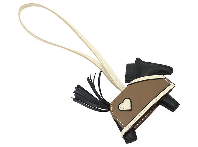 Hermès Hermes Rodeo Robeo Coeur PM Handbag Charm Nero Taupe - vista 3