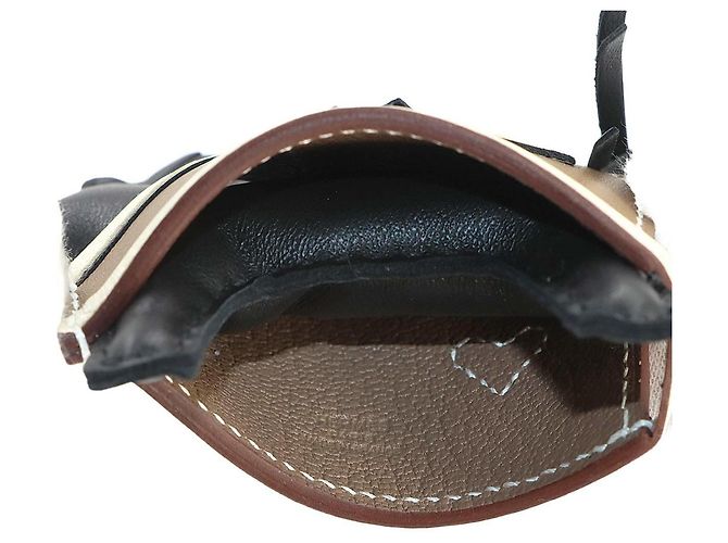 Hermès Hermes Rodeo Robeo Coeur PM Handbag Charm Nero Taupe - vista 4