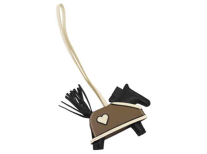 Hermès Hermes Rodeo Robeo Coeur PM Handbag Charm Nero Taupe - vista 3