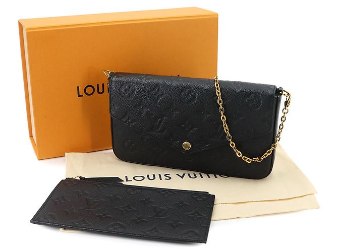 Louis Vuitton Monogram Empreinte Pochette Felicie Chain Wallet Nero - vista 2