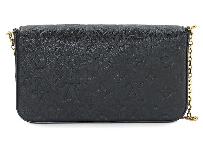 Louis Vuitton Monogram Empreinte Pochette Felicie Chain Wallet Nero - vista 3