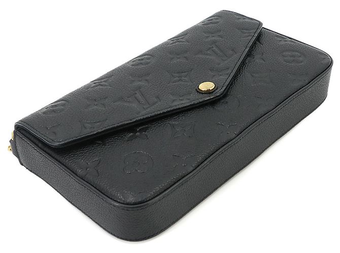 Louis Vuitton Monogram Empreinte Pochette Felicie Chain Wallet Nero - vista 5