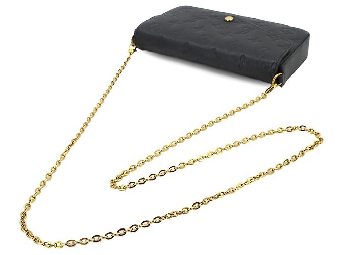 Louis Vuitton Monogram Empreinte Pochette Felicie Chain Wallet Nero - vista 6