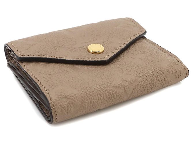 Louis Vuitton Monogram Empreinte Portefeuille Zoe Tri-fold Leather Wallet Grigio - vista 4