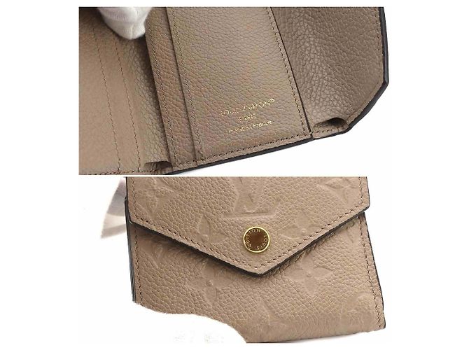 Louis Vuitton Monogram Empreinte Portefeuille Zoe Tri-fold Leather Wallet Grigio - vista 9