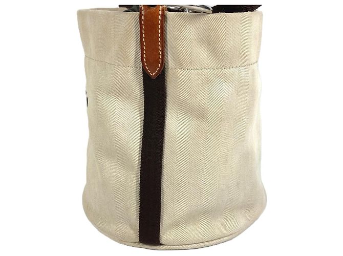Hermès Sac de Pansage Bucket Bag Beige - vista 2