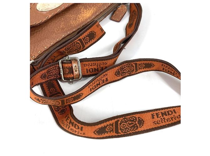Fendi Selleria Leder-Crossbody-Tasche Braun - Ansicht 11