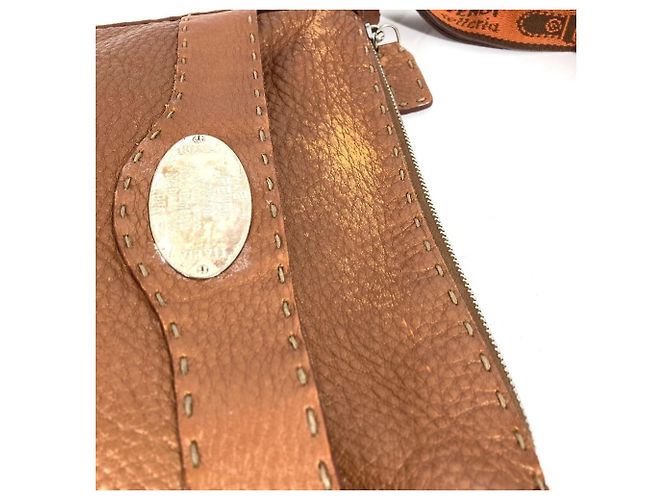 Fendi Selleria Leder-Crossbody-Tasche Braun - Ansicht 4