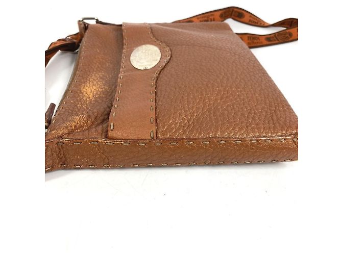 Fendi Selleria Leder-Crossbody-Tasche Braun - Ansicht 8