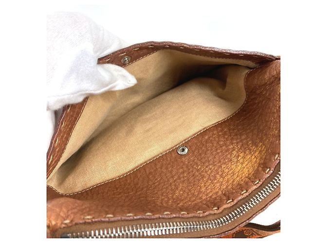 Fendi Selleria Leder-Crossbody-Tasche Braun - Ansicht 9