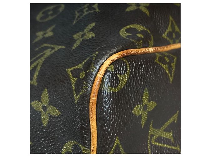 Borsa a mano Louis Vuitton Monogram Keepall 55 Marrone - vista 9