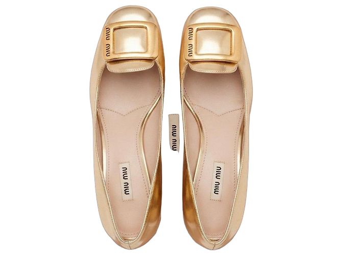 Décolleté Miu Miu Dorate D'oro - vista 2